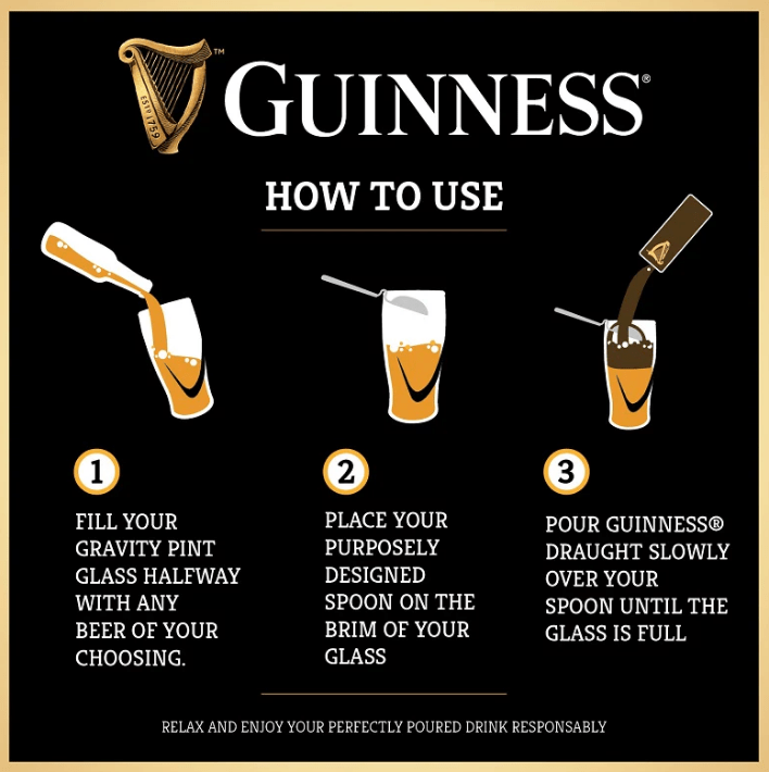 Guinness Engraved Pouring Spoon - The Celtic Gift Store - Barware