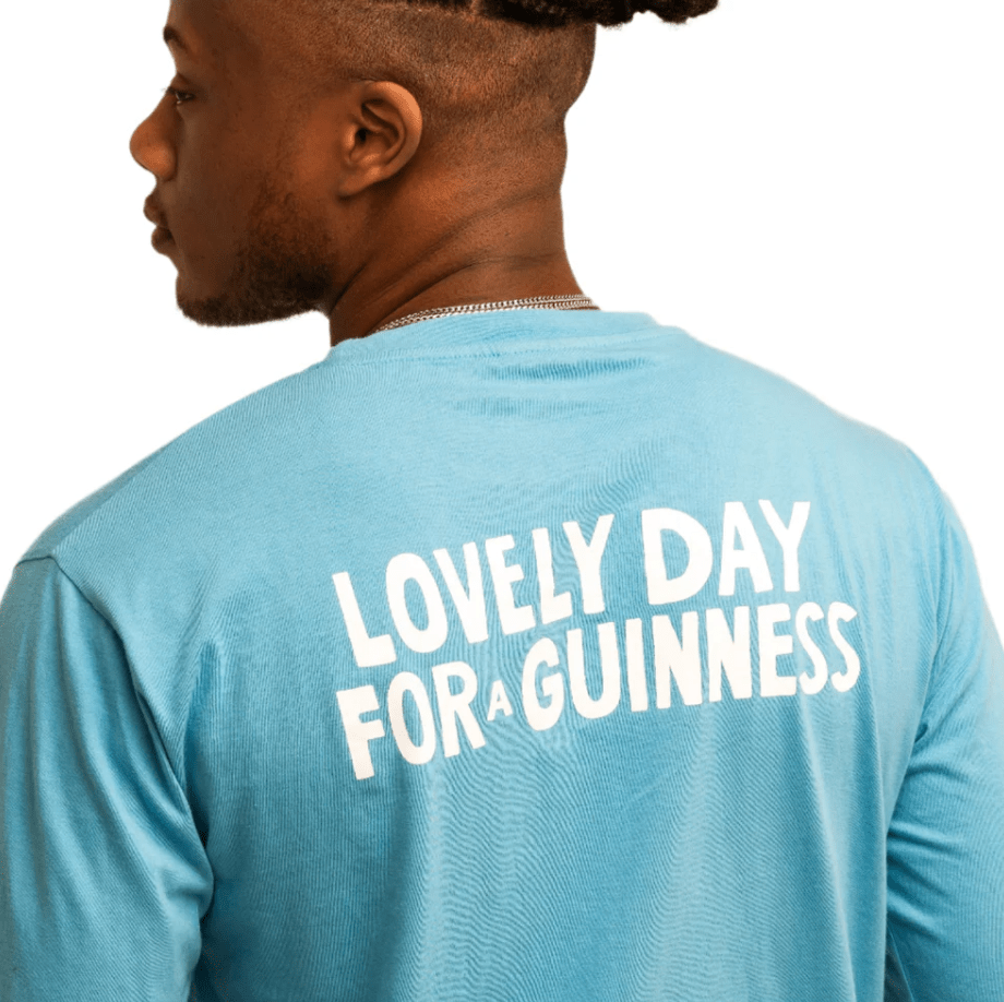 Guinness Lovely Day Blue Longsleeve T-Shirt - The Celtic Gift Store - Clothing