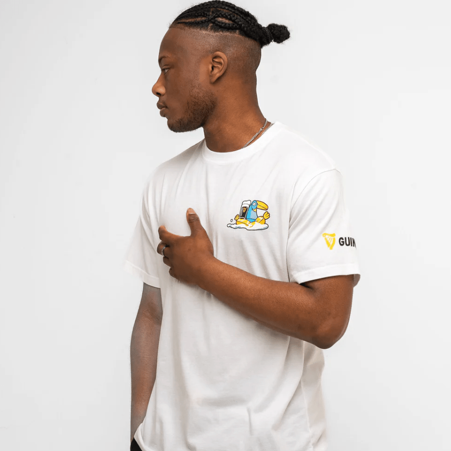 Guinness Lovely Day White Cotton T-Shirt - The Celtic Gift Store - Clothing