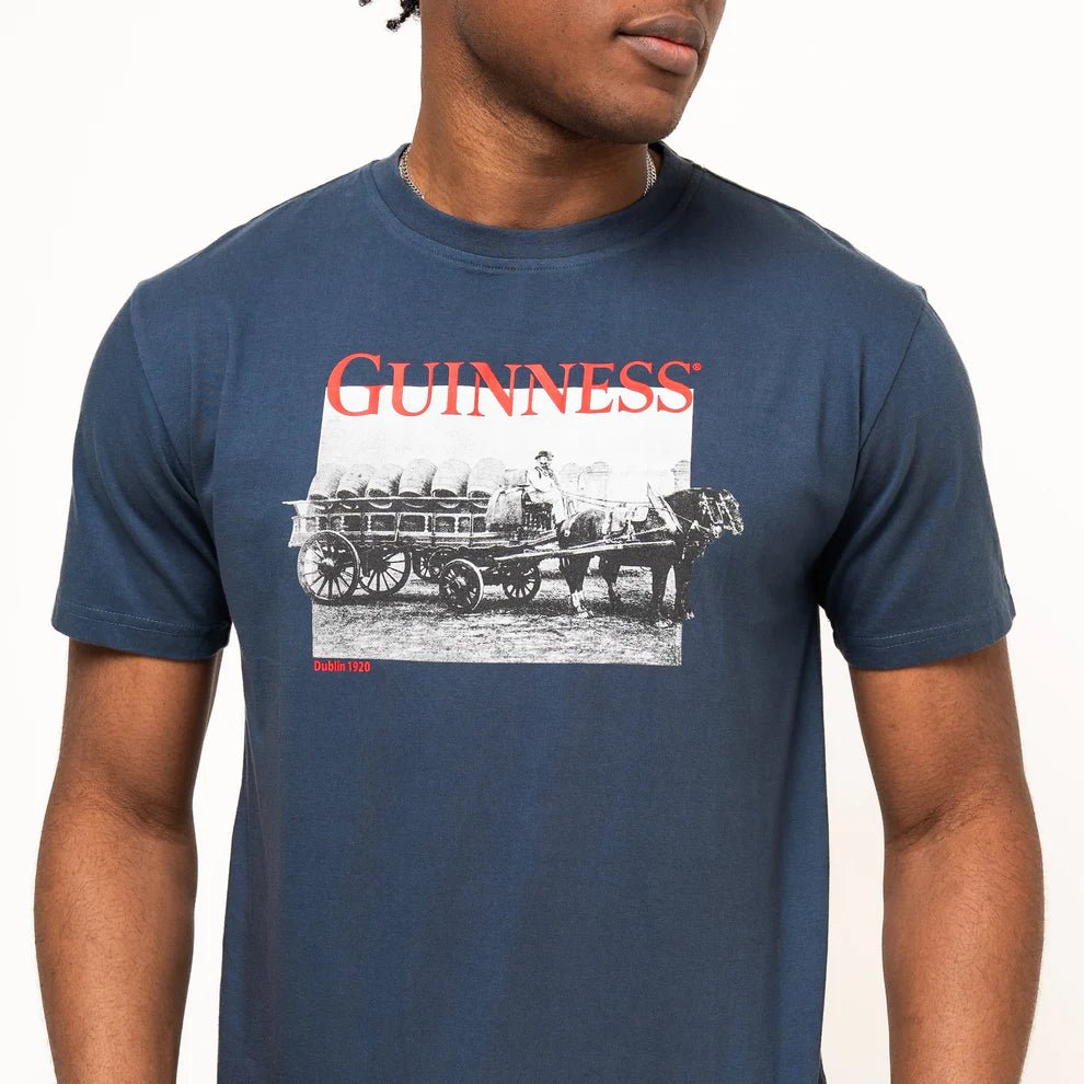 Guinness Transport Carriage Navy Blue Tee - The Celtic Gift Store - Clothing