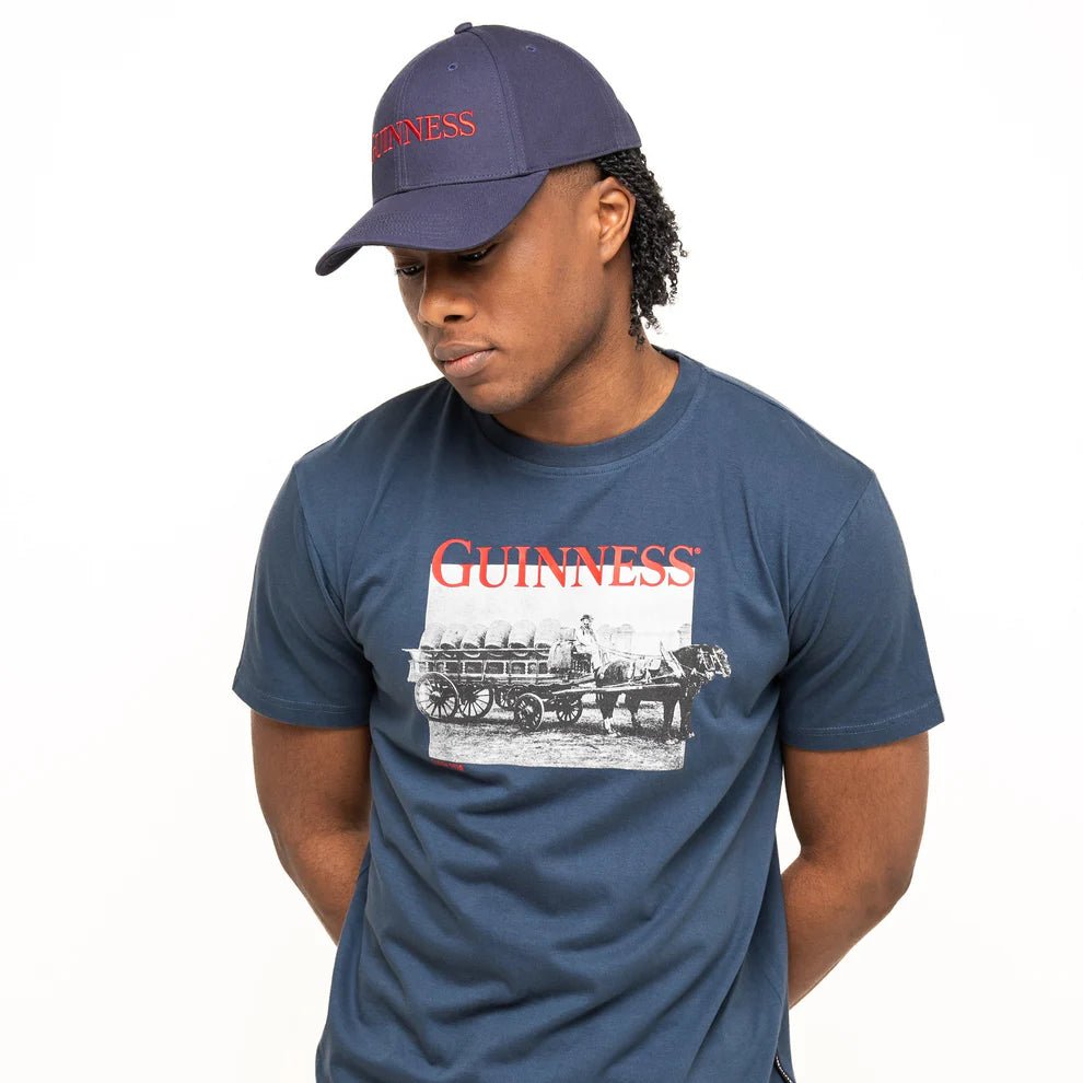 Guinness Transport Carriage Navy Blue Tee - The Celtic Gift Store - Clothing