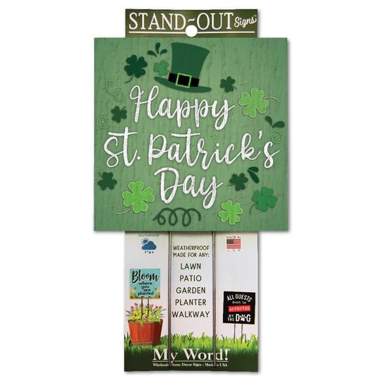 Happy St. Patrick's Day Stand Out 8x8 Sign - The Celtic Gift Store - 
