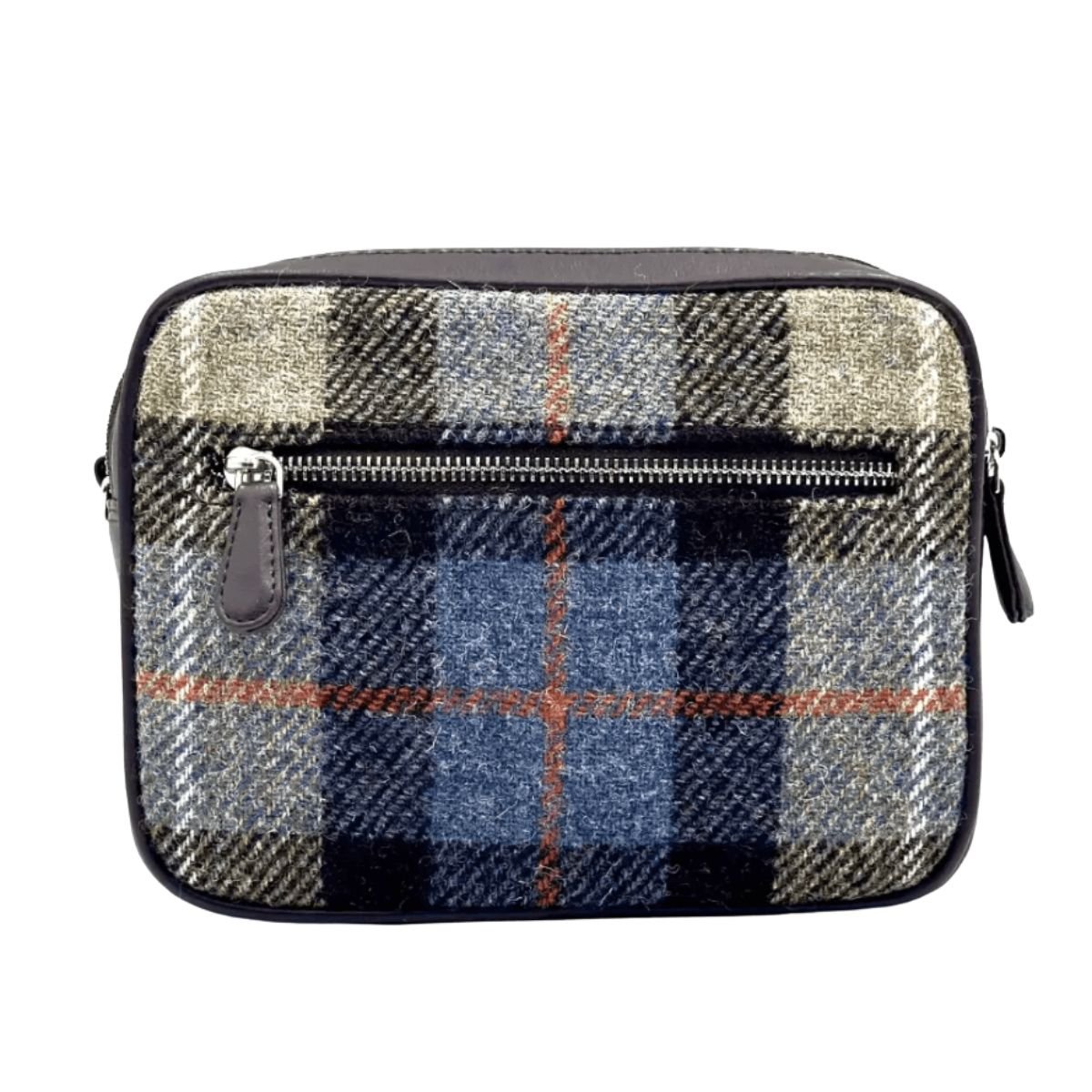 Harris Tweed Camera Bag - Blue and Brown Plaid