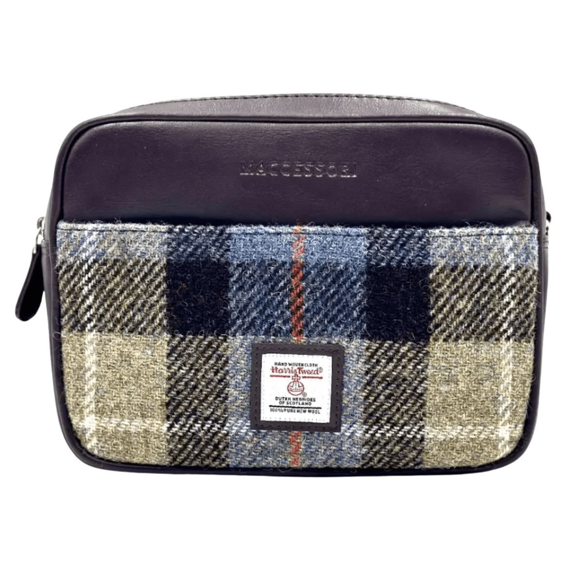 Harris Tweed Camera Bag - Blue and Brown Plaid
