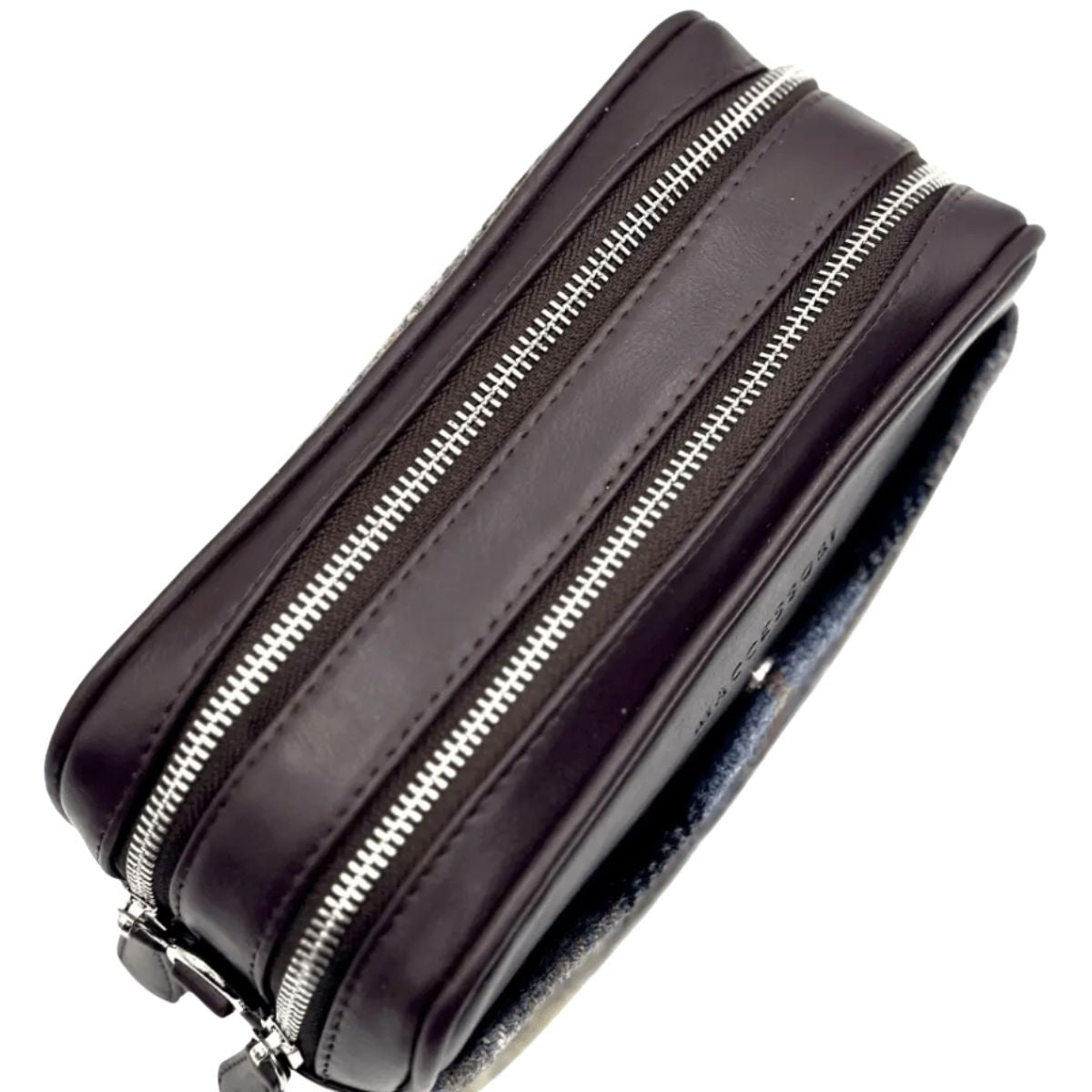 Harris Tweed Camera Bag - Blue and Brown Plaid