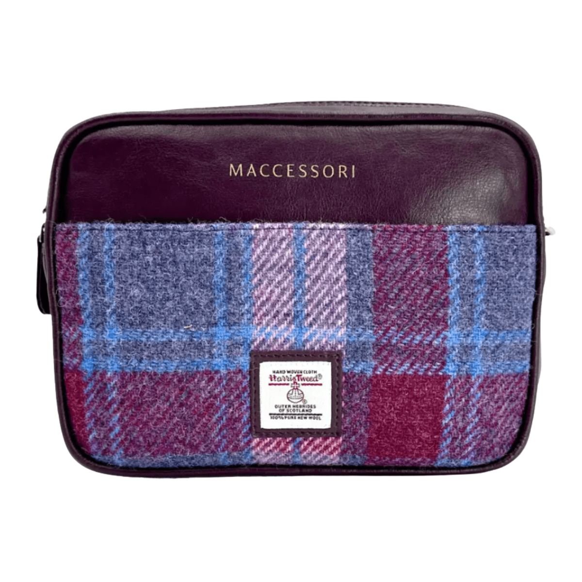 Harris Tweed Camera Bag - Pink and Blue Tartan