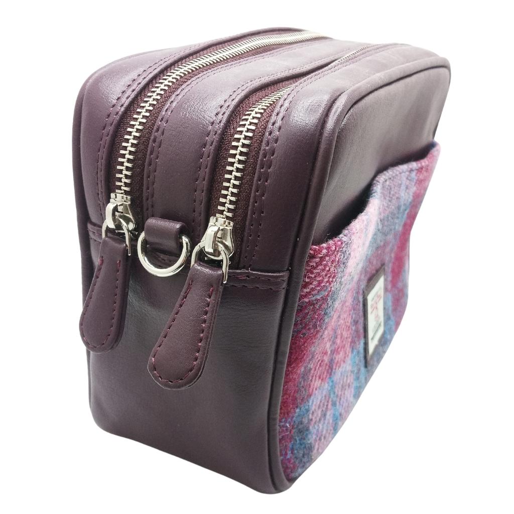 Harris Tweed Camera Bag- Pink and Blue Tartan