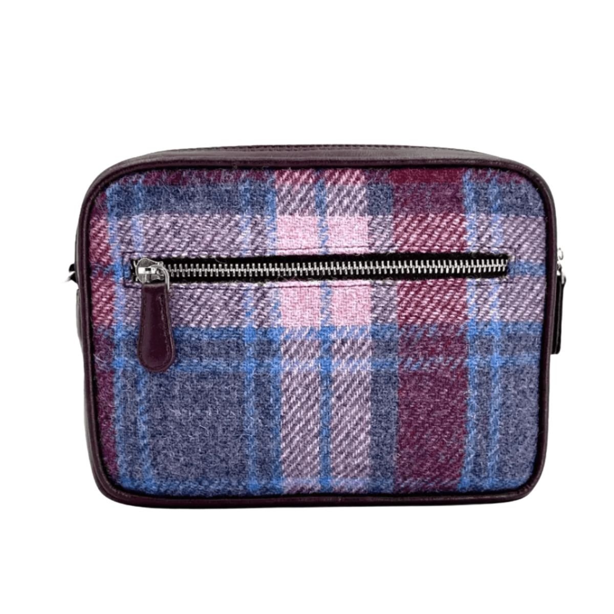 Harris Tweed Camera Bag - Pink and Blue Tartan