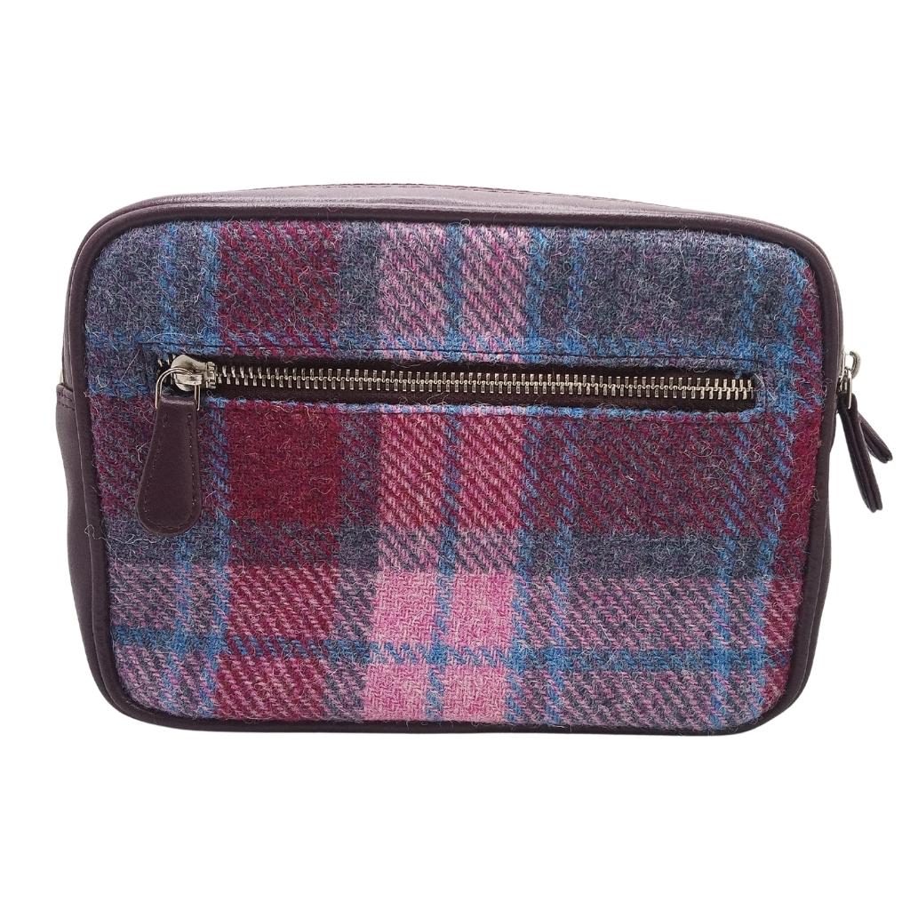 Harris Tweed Camera Bag- Pink and Blue Tartan