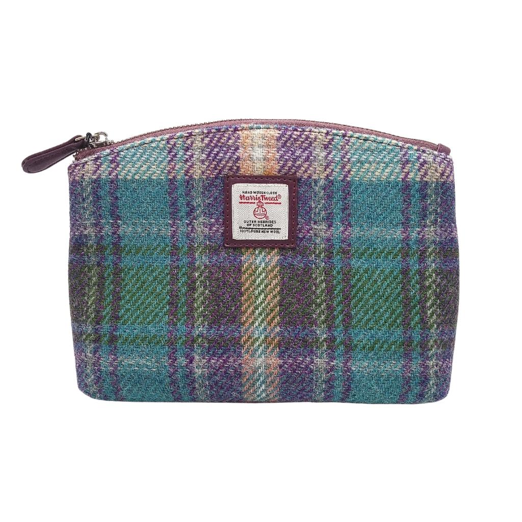 Harris Tweed Cosmetic Bag- Green and Purple Plaid