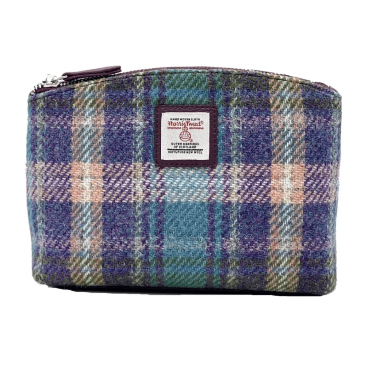 Harris Tweed Cosmetic Bag - Green and Purple Plaid - The Celtic Gift Store - Apparel & Accessories