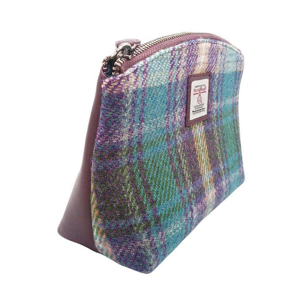 Harris Tweed Cosmetic Bag- Green and Purple Plaid