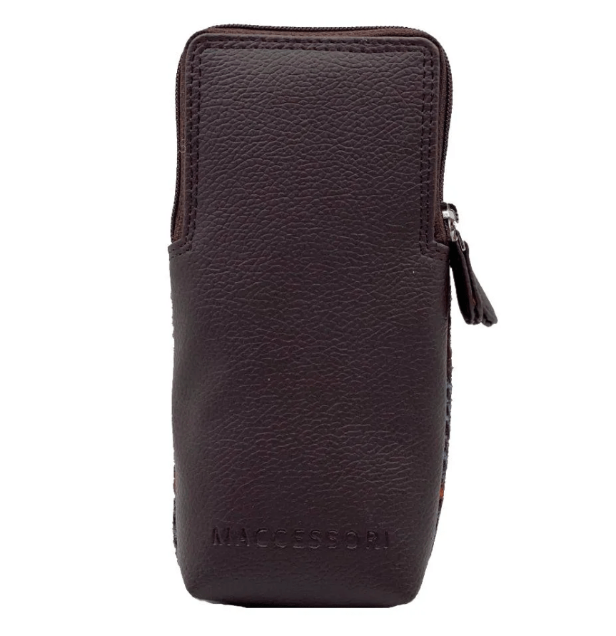 Harris Tweed Double Glasses Sleeve - Blue and Brown Plaid - The Celtic Gift Store - Apparel & Accessories