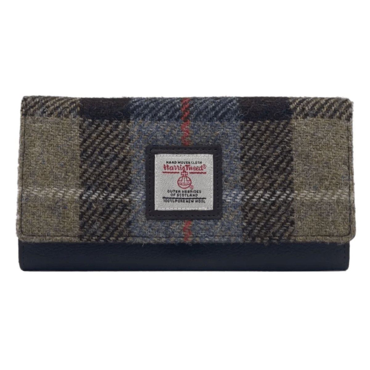 Harris Tweed Envelope Wallet - Blue and Brown Plaid - The Celtic Gift Store - Apparel & Accessories