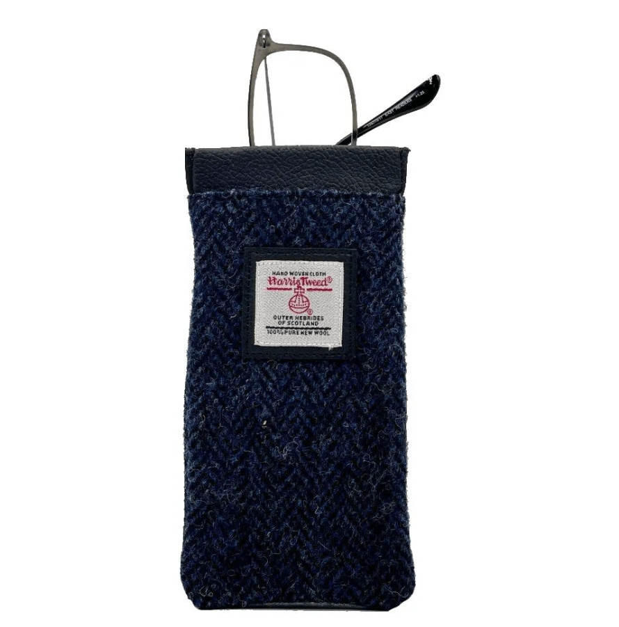 Harris Tweed Glasses Sleeve - Blue Herringbone - The Celtic Gift Store - Apparel & Accessories