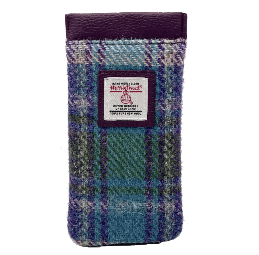 Harris Tweed Glasses Sleeve - Green and Purple Plaid - The Celtic Gift Store - Apparel & Accessories