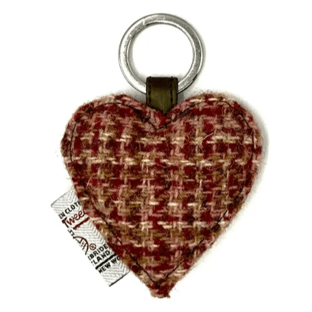 Harris Tweed Heart Keyring - Maple - The Celtic Gift Store - Gift