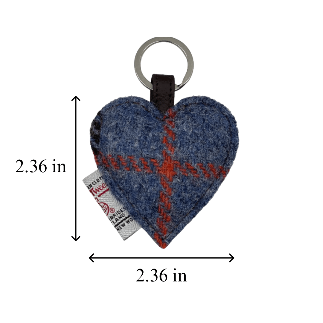 Harris Tweed Heart Keyring - Turquoise Herringbone - The Celtic Gift Store - Gift