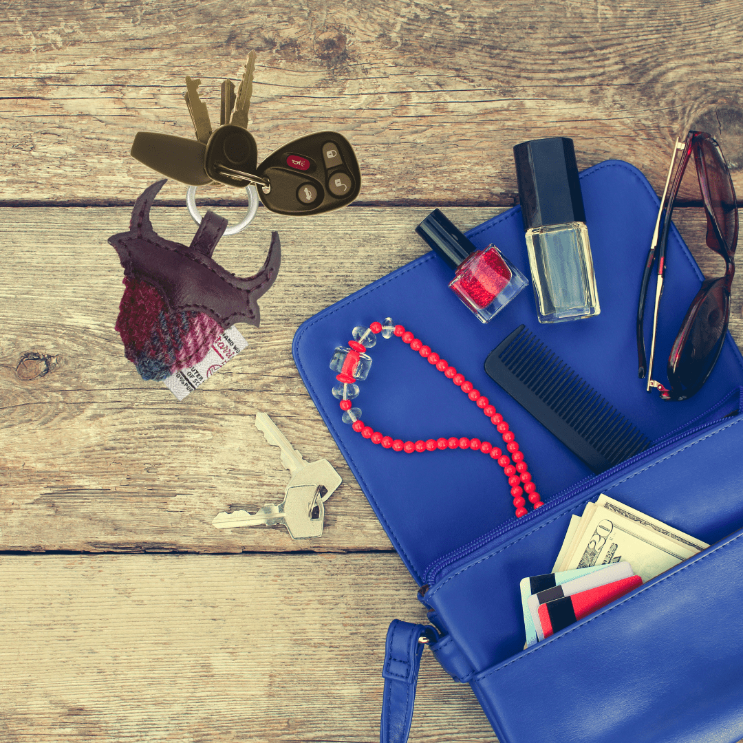 Harris Tweed Highland Cow Keyring - Pink and Blue Tartan - The Celtic Gift Store - Gift