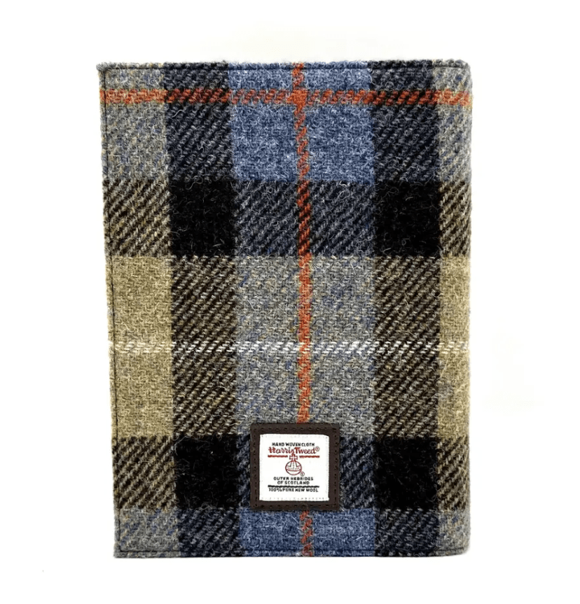 Harris Tweed Notebook - Blue and Brown Plaid - The Celtic Gift Store - Apparel & Accessories