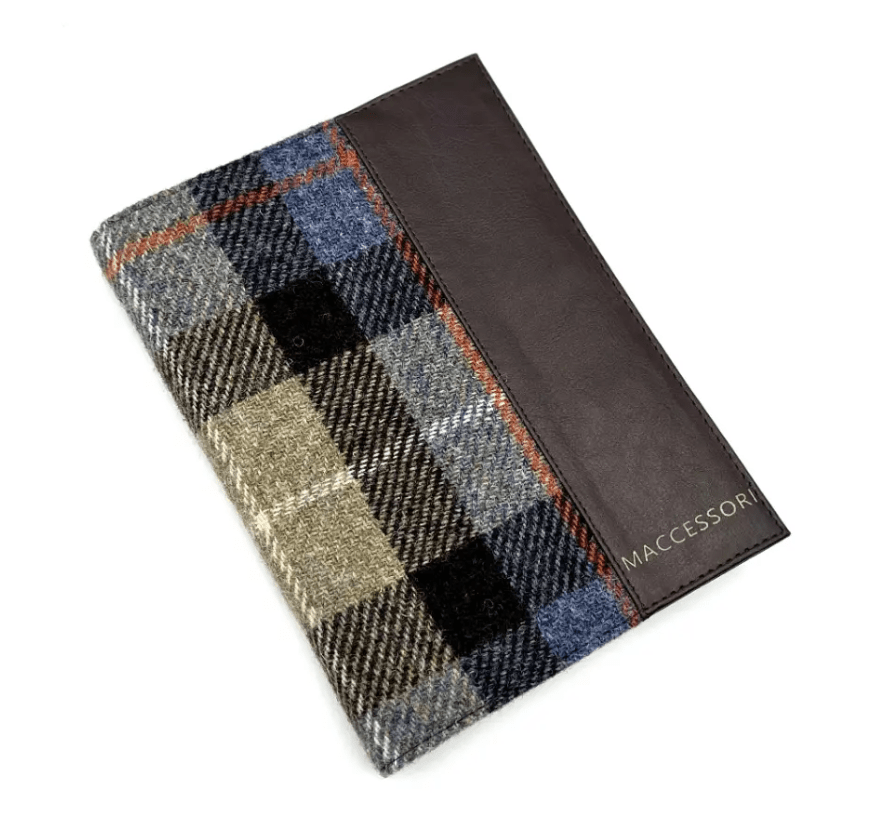 Harris Tweed Notebook - Blue and Brown Plaid - The Celtic Gift Store - Apparel & Accessories