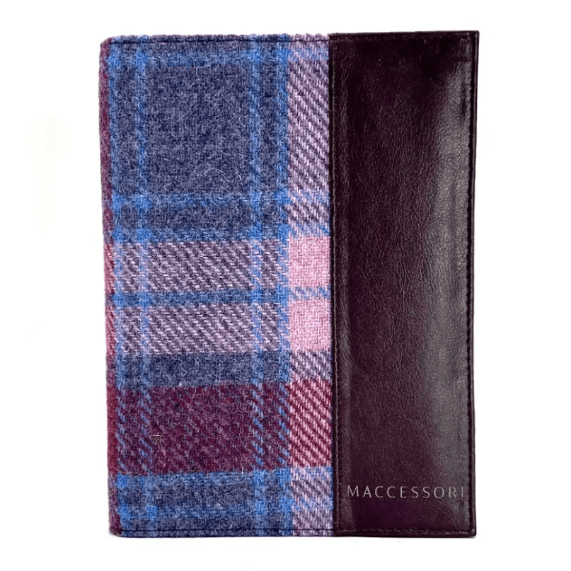 Harris Tweed Notebook - Pink and Blue Tartan - The Celtic Gift Store - Apparel & Accessories
