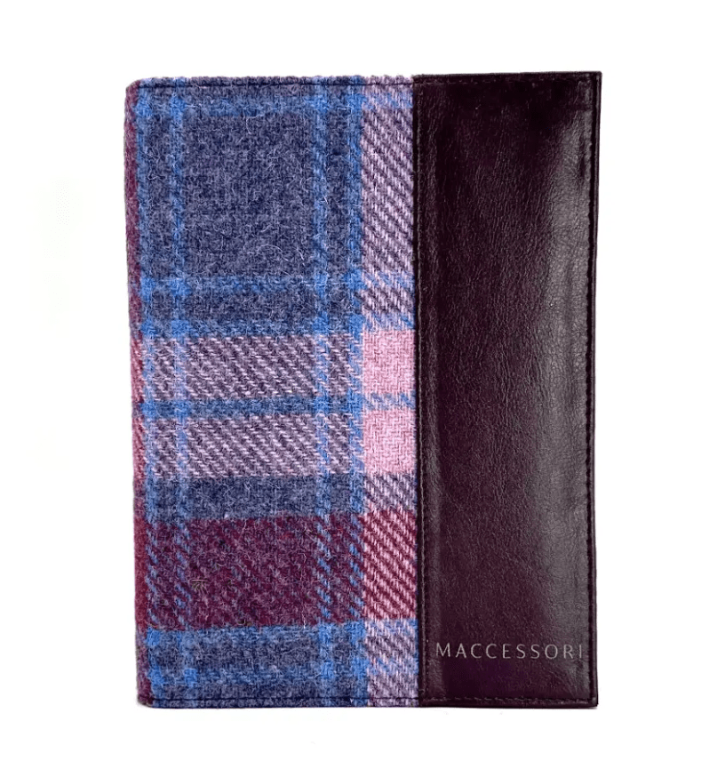 Harris Tweed Notebook - Pink and Blue Tartan - The Celtic Gift Store - Apparel & Accessories