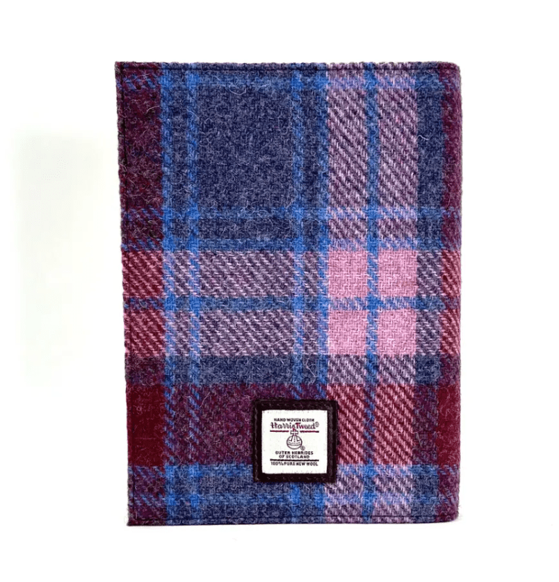 Harris Tweed Notebook - Pink and Blue Tartan - The Celtic Gift Store - Apparel & Accessories
