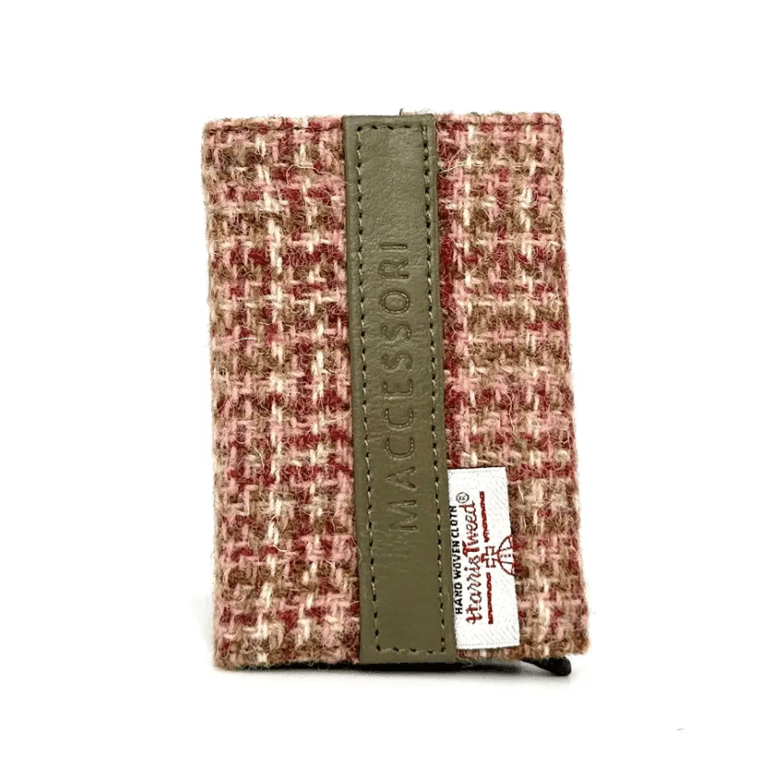 Harris Tweed Pop Up Card Holder - Maple Check - The Celtic Gift Store - Apparel & Accessories
