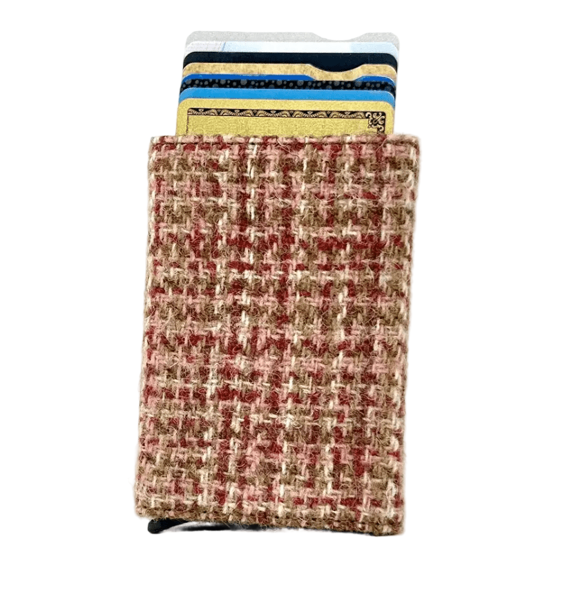 Harris Tweed Pop Up Card Holder - Maple Check - The Celtic Gift Store - Apparel & Accessories