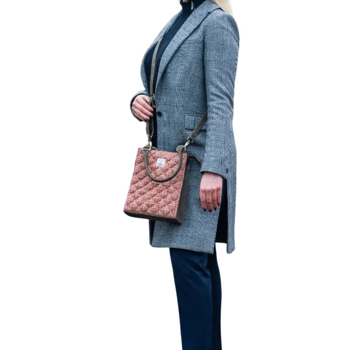 Harris Tweed Quilted Tote Bag - Maple Check