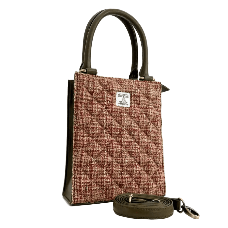 Harris Tweed Quilted Tote Bag - Maple Check