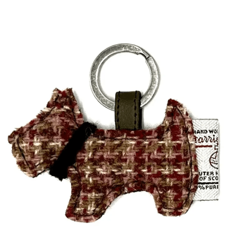 Harris Tweed Scottie Dog Keyring - Maple Check - The Celtic Gift Store - Gift