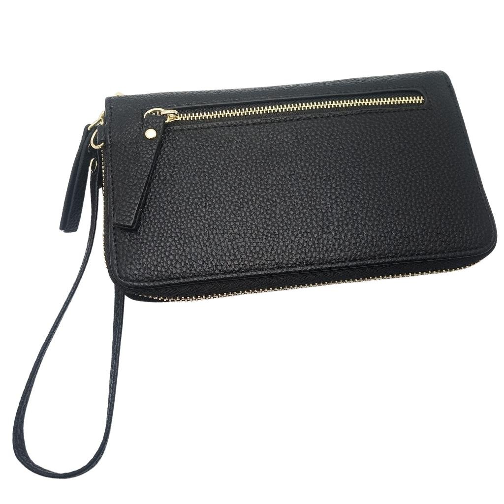 Heart Trinity Cell Phone Wristlet/Crossbody Bag- Black
