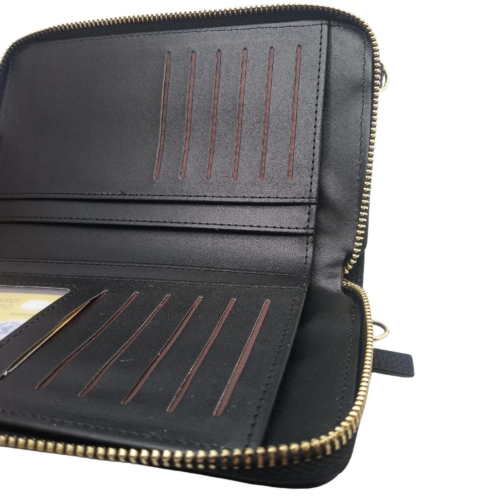 Heart Trinity Cell Phone Wristlet/Crossbody Bag- Black