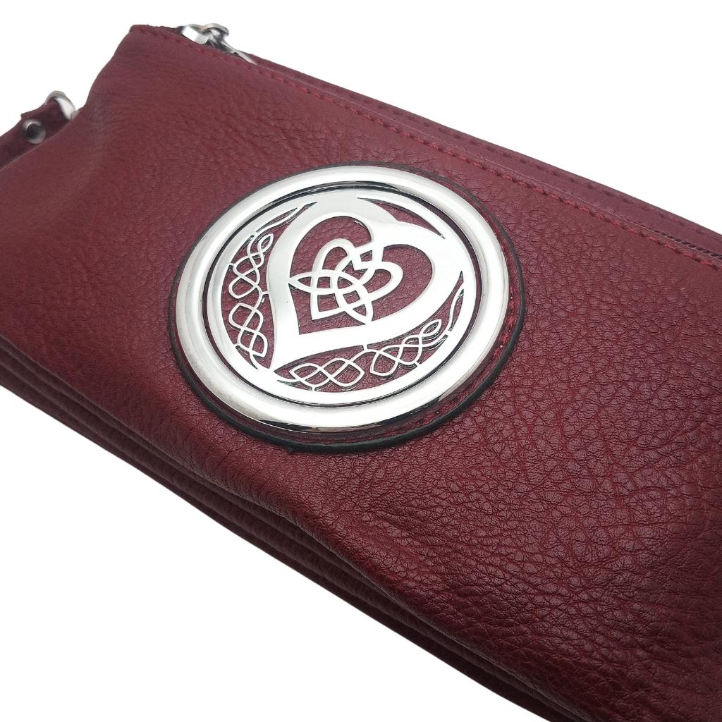 Heart Trinity Tri Zip Pocket Bag- Red