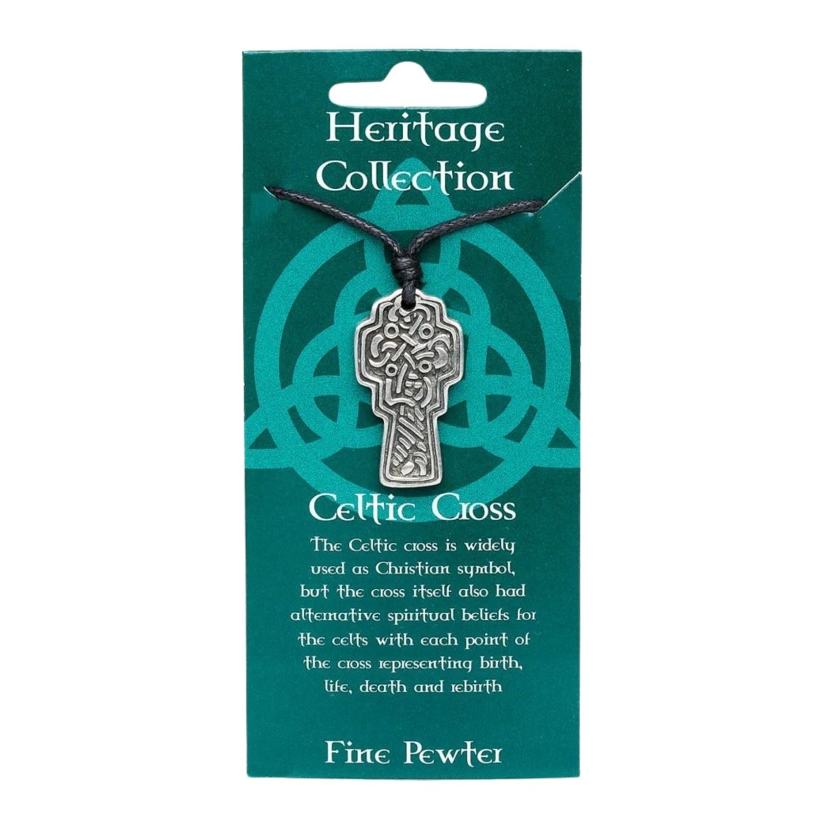 Heritage Collection Pewter Ornate Celtic Cross Necklace