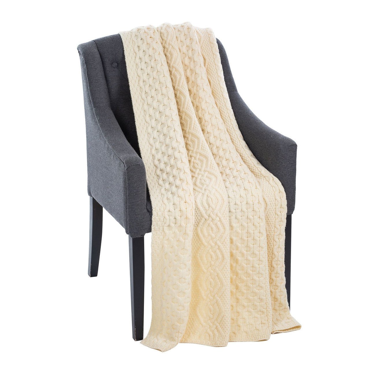 Honeycomb Merino Wool Aran Throw - The Celtic Gift Store - 