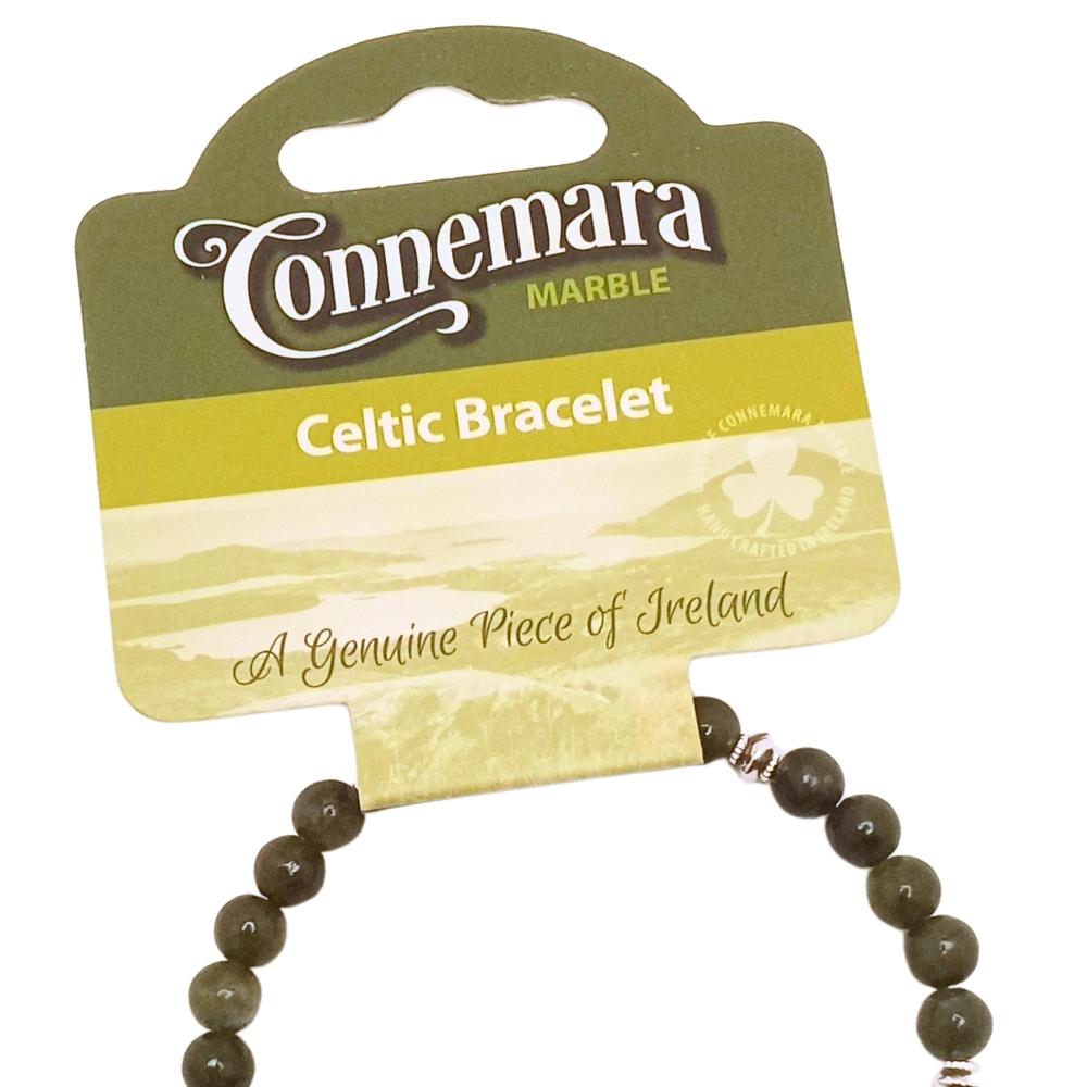 Horseshoe Connemara Marble Shamrock Bracelet