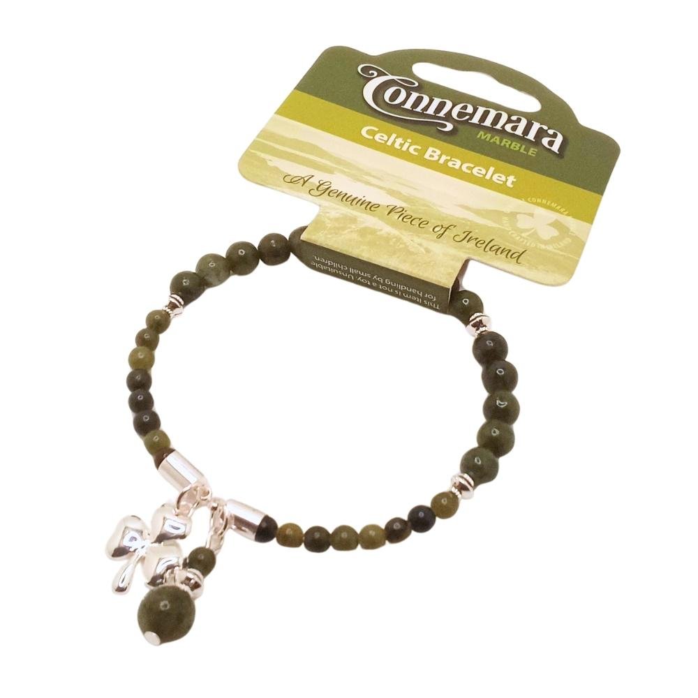 Horseshoe Connemara Marble Shamrock Bracelet