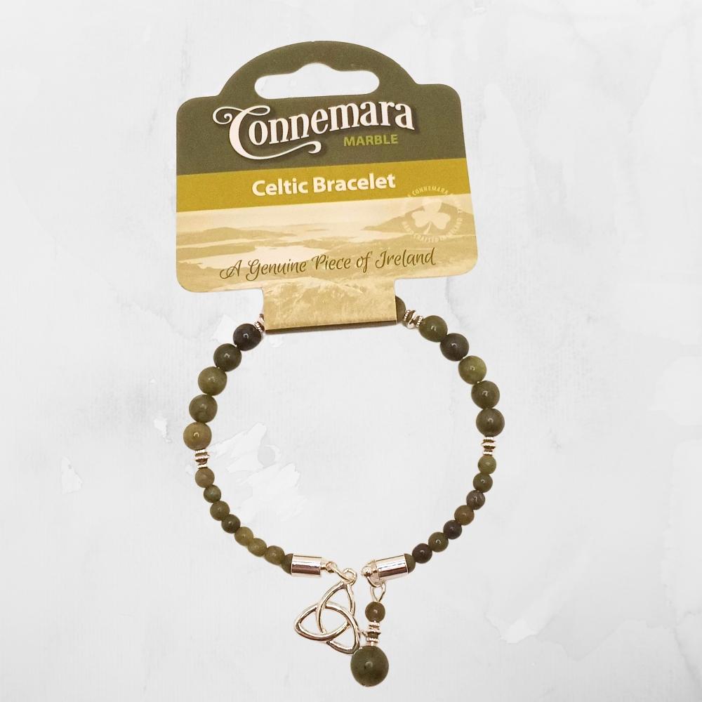 Horseshoe Connemara Marble Trinity Bracelet