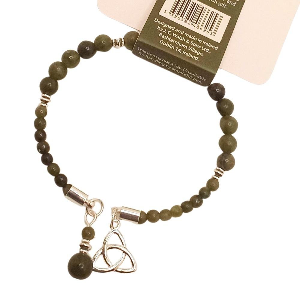 Horseshoe Connemara Marble Trinity Bracelet