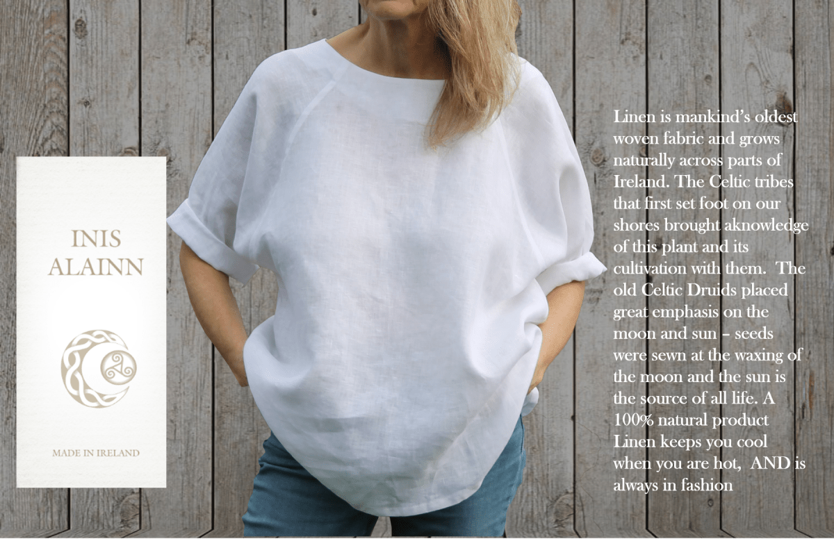 Inis Alainn - Raglan Sleeve Irish Linen Top