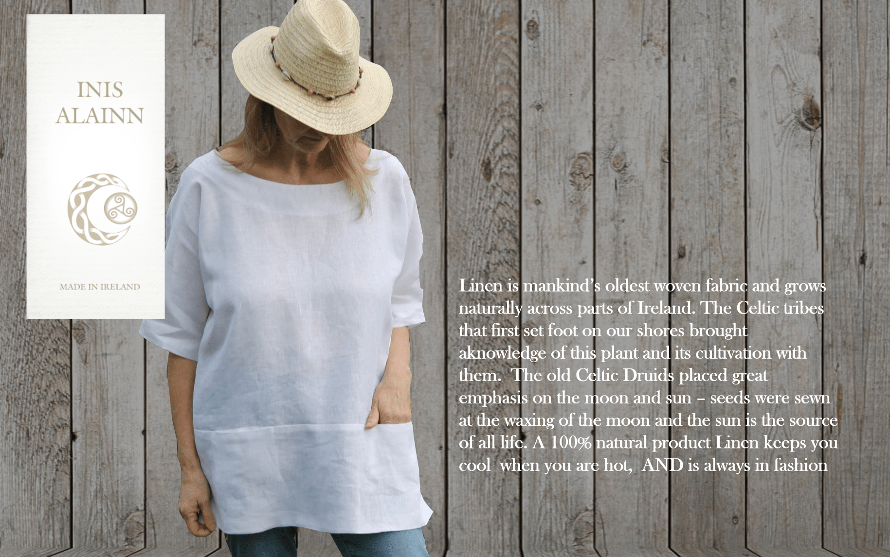 Inis Alainn - Tunic Style Irish Linen Top - The Celtic Gift Store - Shirts & Tops