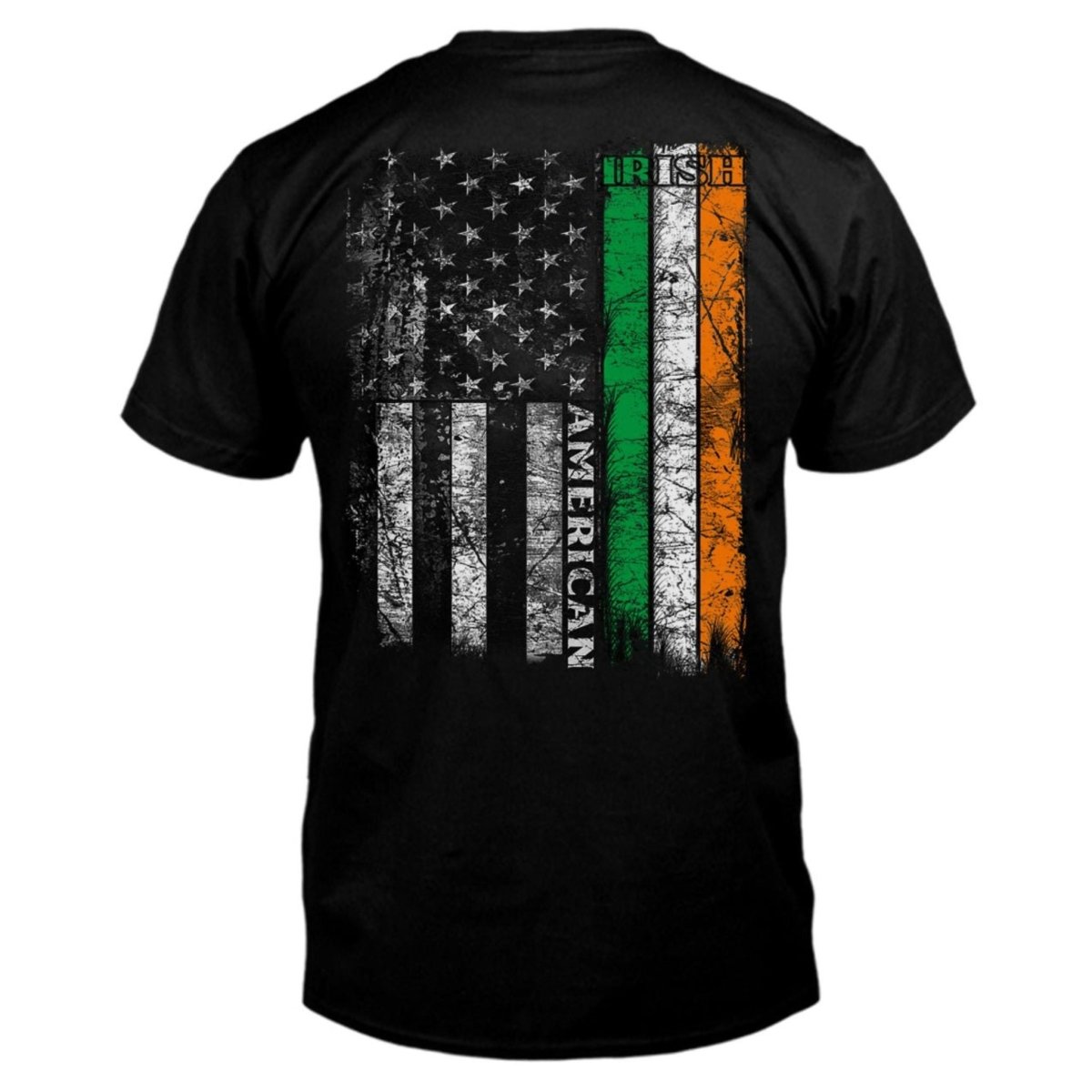 Ireland American Flag T-Shirt Black - The Celtic Gift Store - Mens
