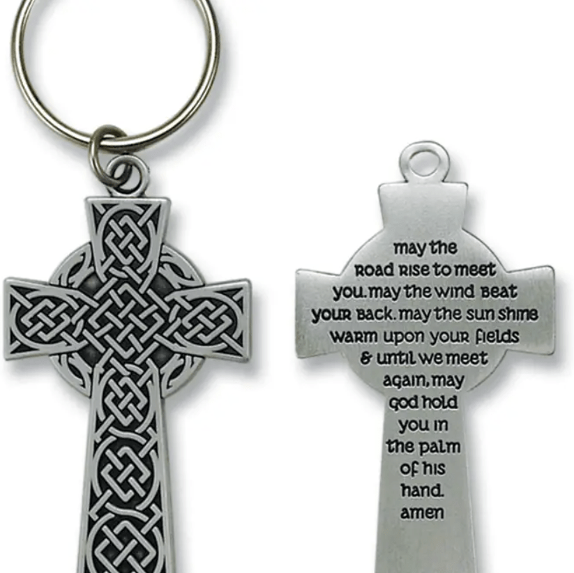 Irish Blessing Celtic Cross Keychain - The Celtic Gift Store - Keychains