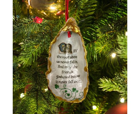 Irish Blessing - May the Roof - Oyster Ornament - The Celtic Gift Store - 