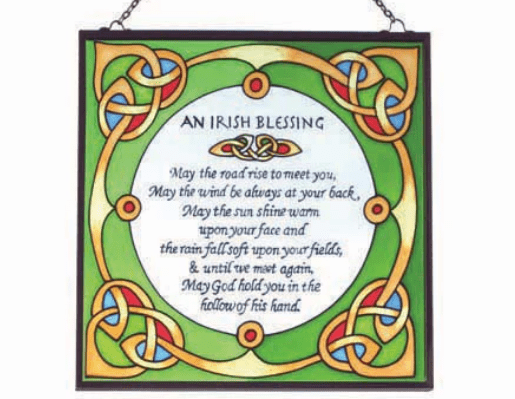 Irish Blessing Stained Glass Panel - The Celtic Gift Store - Decor