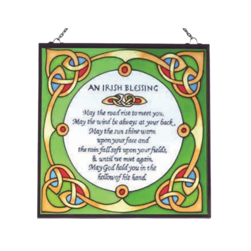 Irish Blessing Stained Glass Panel - The Celtic Gift Store - Decor