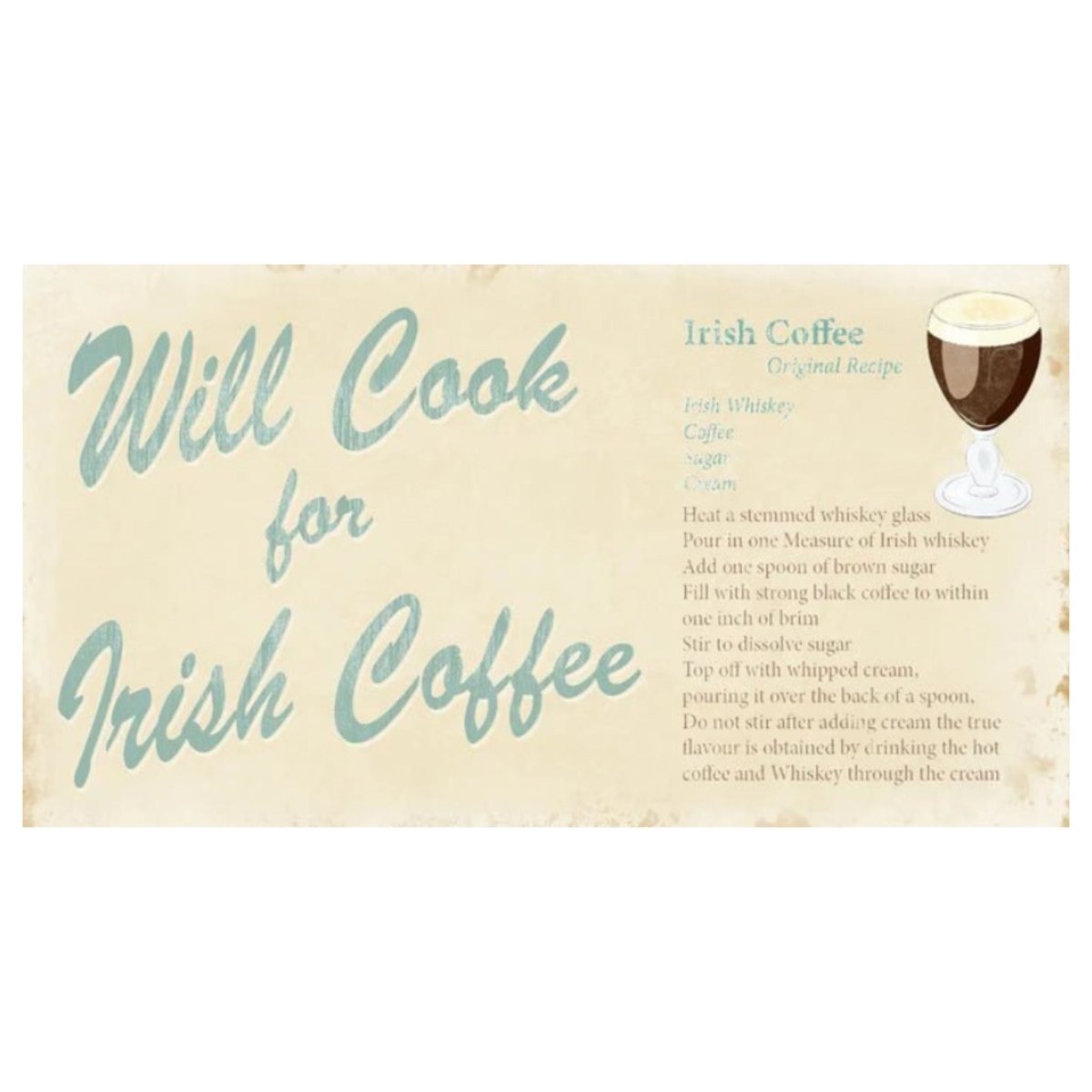 Irish Coffee Pin Up Sign - The Celtic Gift Store - Gift